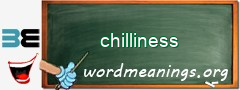 WordMeaning blackboard for chilliness